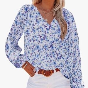 Floral V Neck Boho Top